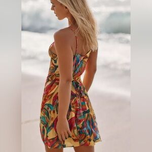 Farm Rio Banana Cover-Up Wrap Mini Dress Size XL